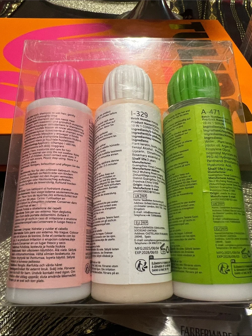10-in-1 Hair Care Set – Green, White & Pink